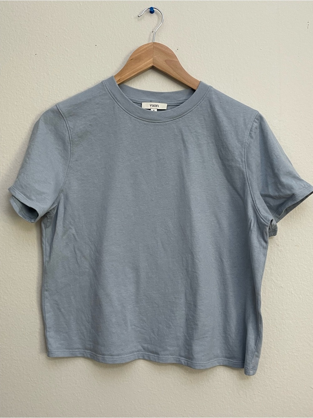 Vuori Womanβs Boxy Top in blue size Small Athleisure Minimalist Elevated Lounge